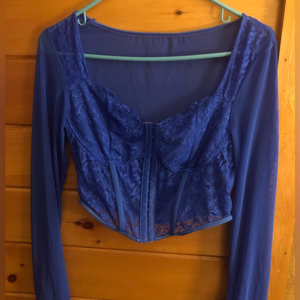 Blue Lace mesh top